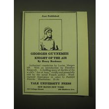 1918 Yale University Press Ad - Just Published Georges Guynemer