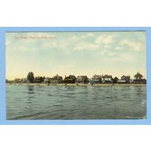 CT Pine Orchard The Bluffs View From Water Of Old Houses w/Seawall In Fron~659