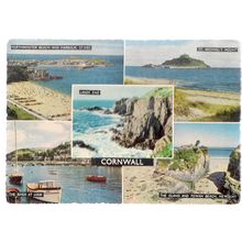 multiview, CORNWALL county used vintage postcard by Valentine 1965 postmark =