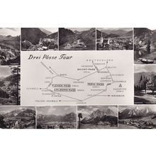 Drei Passe Tour KTV Chizzali Austria Map Old Real Photo Postcard