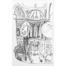 Ayosofya Istanbul Turkey Stunning Sketch Painting Postcard