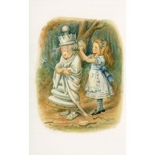 White Queen Alice Through The Looking Glass Book Hairdresser Postcard