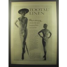 1953 Tootal Linen Harmay Dress by Geoffrey Beene Advertisement