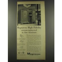 1956 Magnavox Provincial Serenade Phonograph Radio Ad - Magnavox High Fidelity