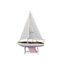 Pack Of 2] Wooden Decorative Sailboat Model 12"" - Pink Model Boat