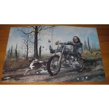 1978 David Mann Illustration - on Country Road with Dog