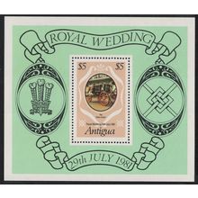 Antigua and Barbuda Carriage Charles and Diana Royal Wedding MS 1981 MNH