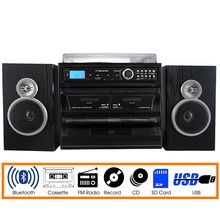 Trexonic 3-Speed Vinyl Turntable Home Stereo System with CD Player, Dual Cass...
