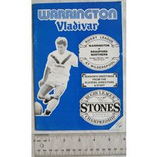 1987 programme Warrington v. Bradford Northern, 20/12