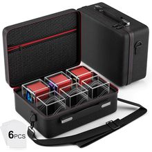 Card Deck Box with Portable Case, 6 Pack Clear Commander Deck Box with 6 Divider