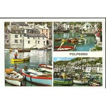 Cornwall POLPERRO Multi-View Postcard by Hinde (3DC251)