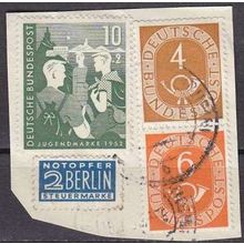 GERMANY BUND [1952] MiNr 0153 ( BStk ) [02] mit SZd 1