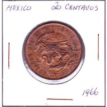 1966 Mexico 20 Centavos Coin