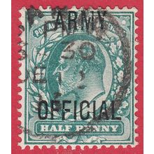 GB KEVII 1902 1/2d BLUE GREEN ARMY OFFICIAL SGO48 GU