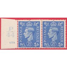 GB KGVI 1941 2.5d LIGHT ULTRAMARNE SG489 MOUNTED MINT PAIR CONTROL P44 159