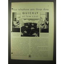 1931 Bell Telephone Ad - Gets Things Done Quickly