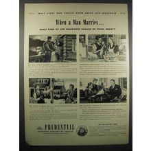 1942 Prudential Insurance Ad - When a Man Marries