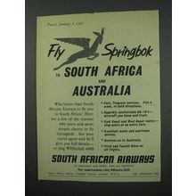 1960 South African Airways Ad - Fly Springbok