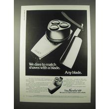 1973 Norelco VIP Electric Shaver Ad - Match a Blade