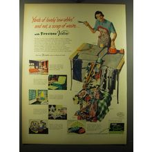 1950 Firestone Velon Ad - Yards of lovely sew-ables and not a scrap of waste