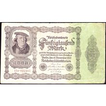 1922 Germany Banknote 50,000 Mark 3rd Issue