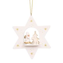 10-0666 - Christian Ulbricht Ornament - White Star With Santa - 4"H x 3.25"W ...