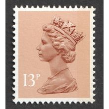 X1006 13p Pale Chestnut RIGHT BAND LITHO QUESTA Unmounted Mint GB Machin