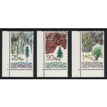 Liechtenstein Tree Bark 3v Corners 1986 CTO SG#909-911