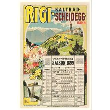 Rigi Kaltbad Scheidegg Bahn Switzerland 1899 Timetable Travel Switzerland Postca