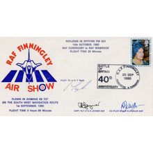 RAF Finningley Air Show 1980 Captain Pilot 2x Military Hand Signed Flown FDC