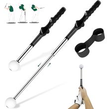 Golf Grip Swing Training Aid - Retractable Click Club Trainer Indoor Practice Wa
