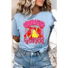 Light Blue Crawfish Season Fashion Graphic T Shirt