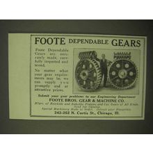 1922 Foote Bros. Dependable Gears Ad