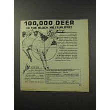 1969 South Dakota Tourism Ad - 100,000 Deer