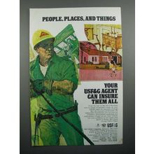 1969 USF&G Insurance Ad - Places and Things