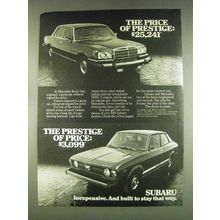 1978 Subaru Car Ad - The Price of Prestige