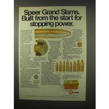 1979 Speer Grand Slam Ammunition Ad - Stopping Power