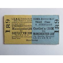 Isle of Man Railway LNWR Castletown-Manchester LVR Ticket #330