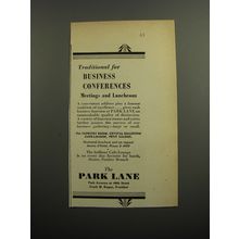 1952 The Park Lane Hotel Advertisement - For business conferences meetings