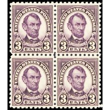 584, Mint VF NH 3¢ Lincoln Block of Four Stamps - Stuart Katz