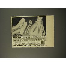 1954 Old Pueblo Traders Mesa Moccasins Ad - Again Available