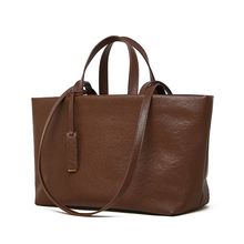 Women Genuine Leather Tote Purse Shoulder Bag Brown