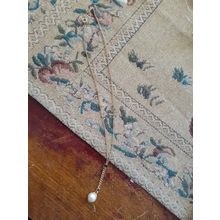 gold tone womens necklace pearl drop