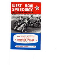 West Ham World Championship British Final 1967 speedway programme