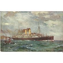 Orien t Line RMS ORSOVA Company Art Postcard by Tuck