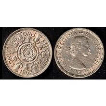 United Kingdom Florin Two Shillings 1967 Used. Coin QE II UK