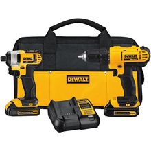 DEWALT 20V MAX Cordless Drill and Impact Driver, Power Tool Combo Kit with 2 Bat