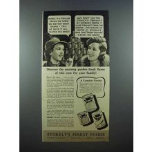 1939 Stokely's Corn Ad - Cream Style, Gold Bantam +