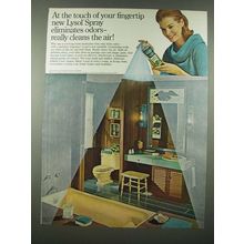 1965 Lysol Spray Ad - At the Touch of Your Fingertip