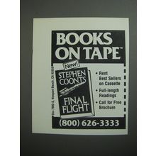 1989 Stephen Coonts Final Flight Book Ad - Books on Tape
